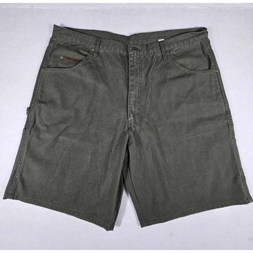 Big Smith Mens Olive Green Ripstop Carpenter Work Shorts Size 40 H57125WGOD